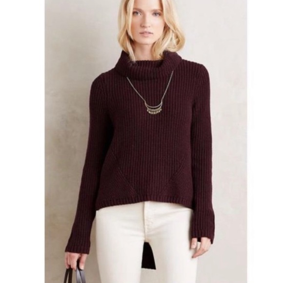 Anthropologie Sweaters - Anthropologie MOTH Sweater Turtleneck High Low Med